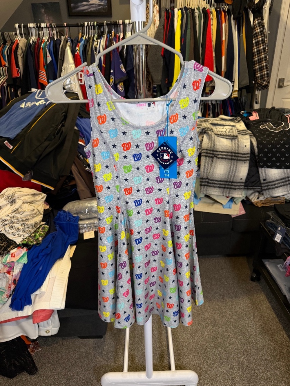 Terez x MLB Washington Nationals Rainbow Logo Skater Dress Girls Size 14 NWT